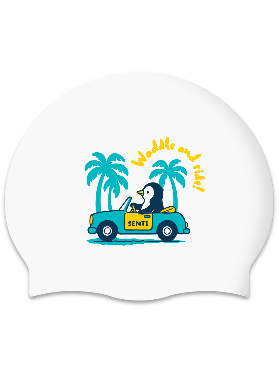 [SC-2531] Summer Penguin WH Silicone Swimming Cap