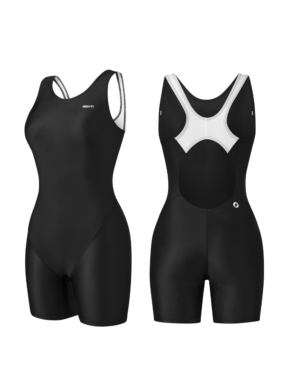 [WSAT-B302] Essential BK/WH Women's Semi-Athlete 3/10 Length