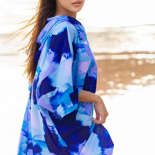 [SAW-PC02] Beach Poncho Blue Martini