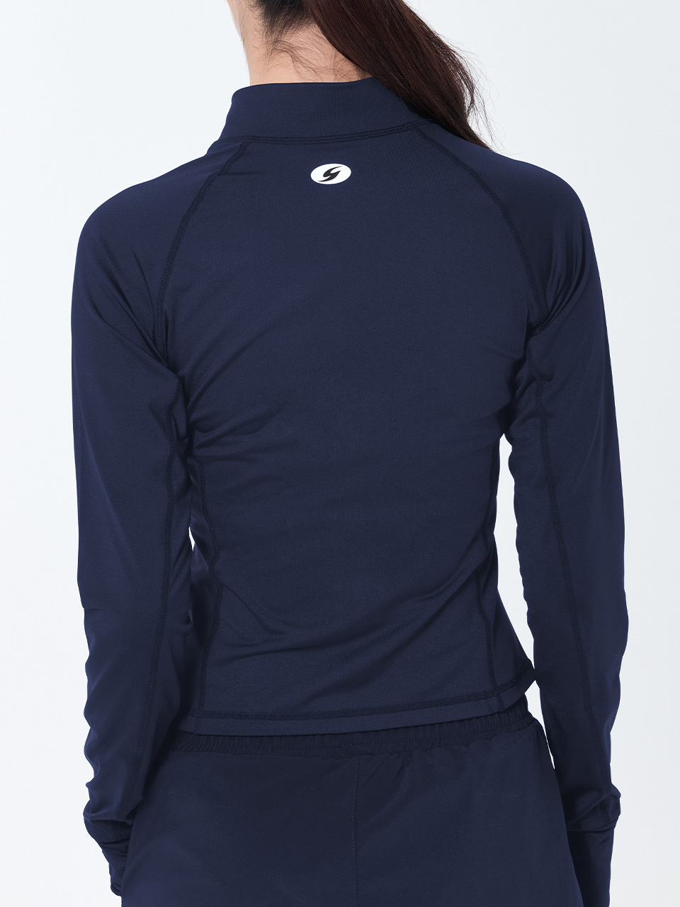 [SAR-ARW21-NV] Women's Classic Standard Fit Zip up Rash Guard NV