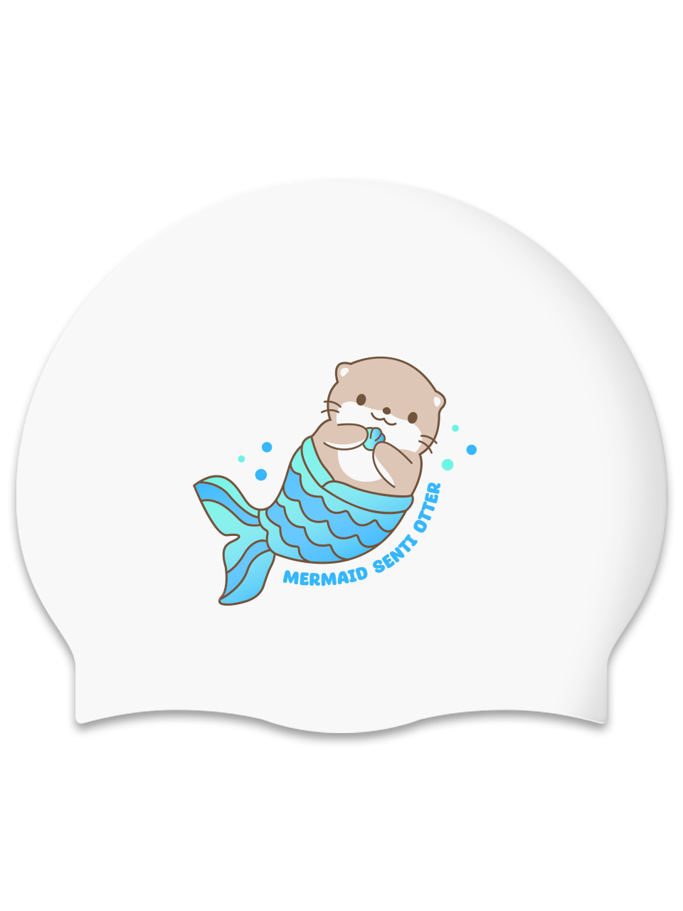 [SC-2505] Mermaid Otter Repair BL Silicone Swimming Cap