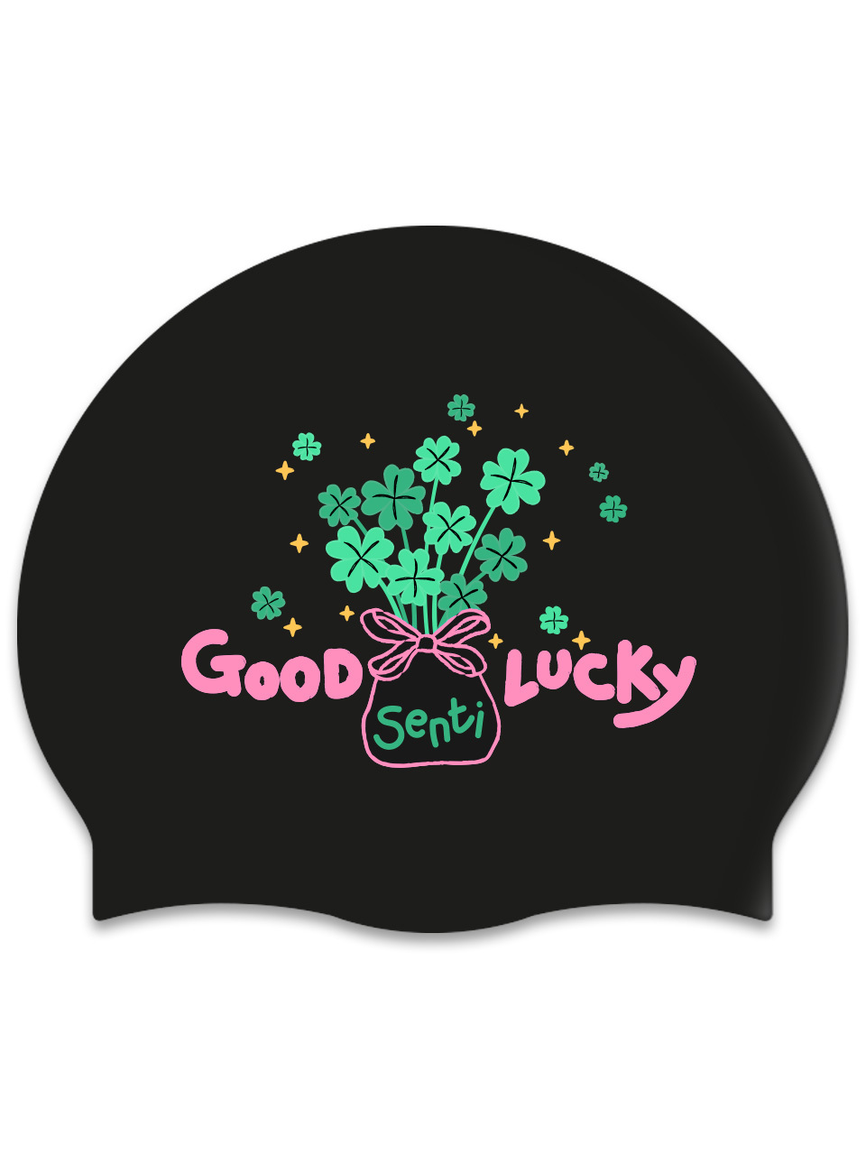 [SC-2541] Good Luck Senti BK Silicone Swimming Cap