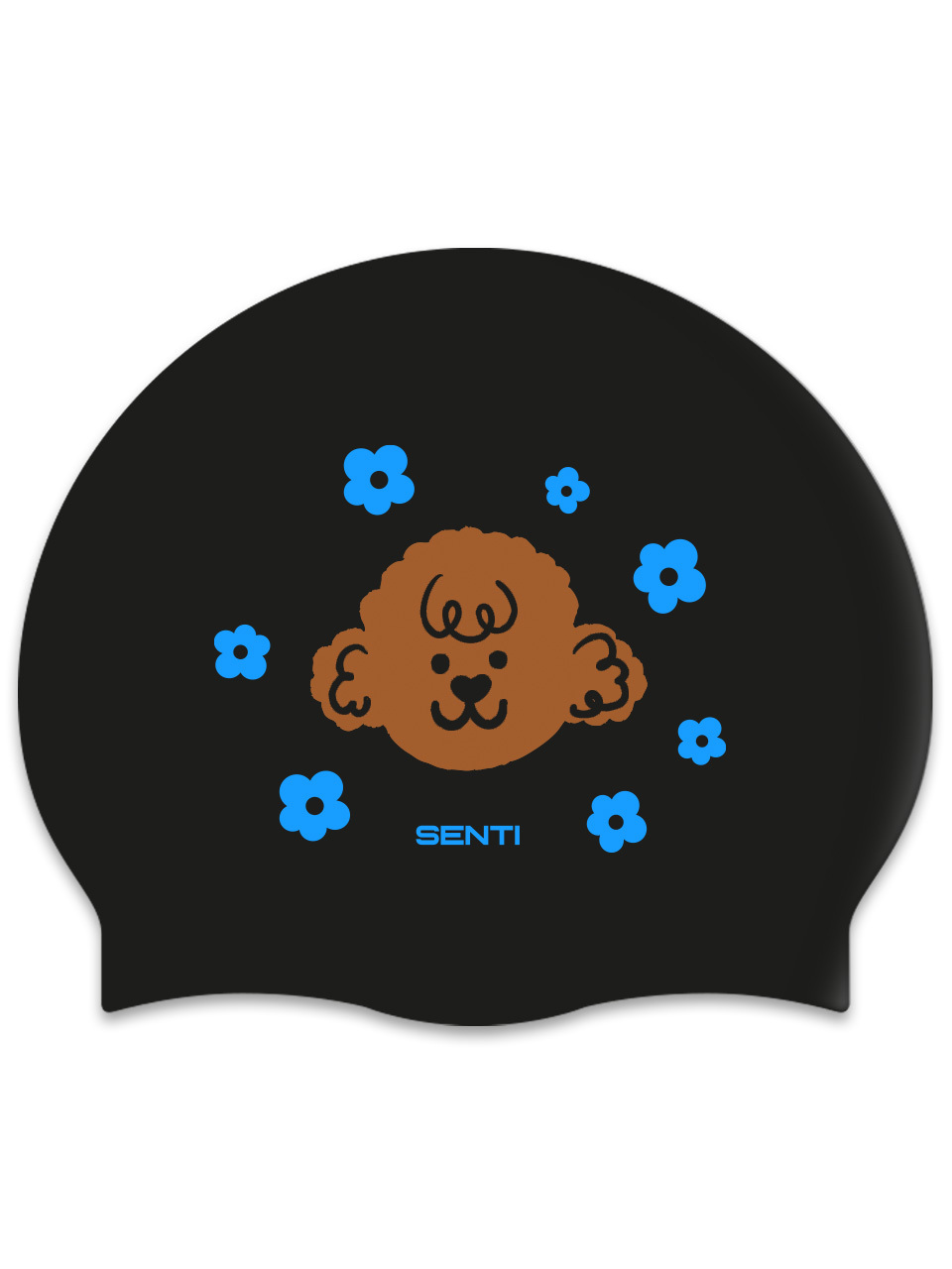 [SC-2544] Blooming Puppy BK Silicone Swimming Cap