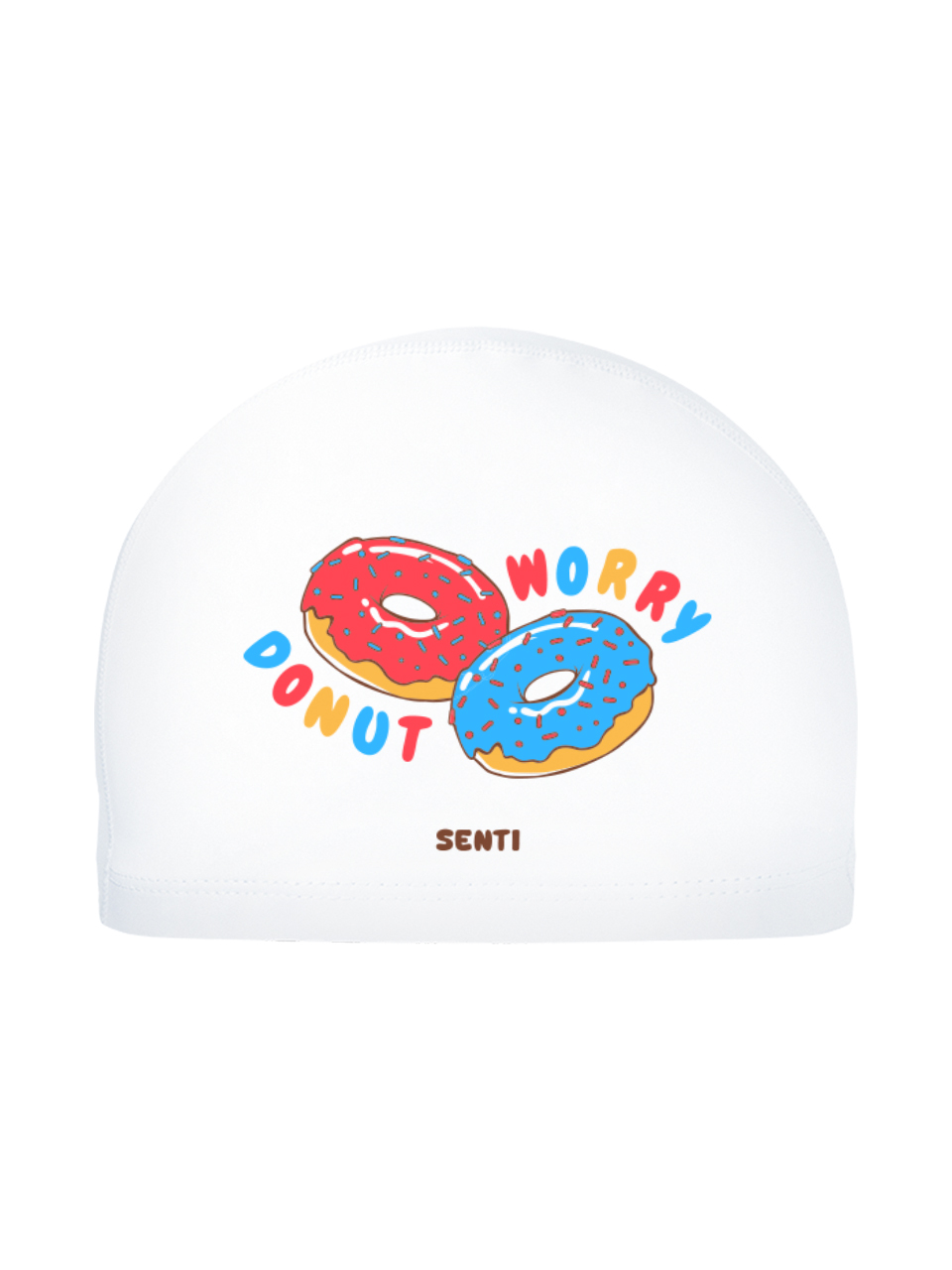[SC-1010] Donut Worry WH Silicone Coating Swimming Cap