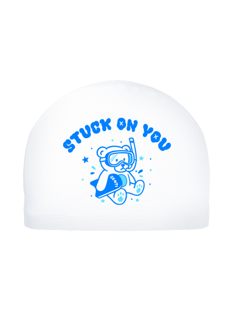 [SC-1012] Snorkel Bear WH Silicone Coating Swimming Cap