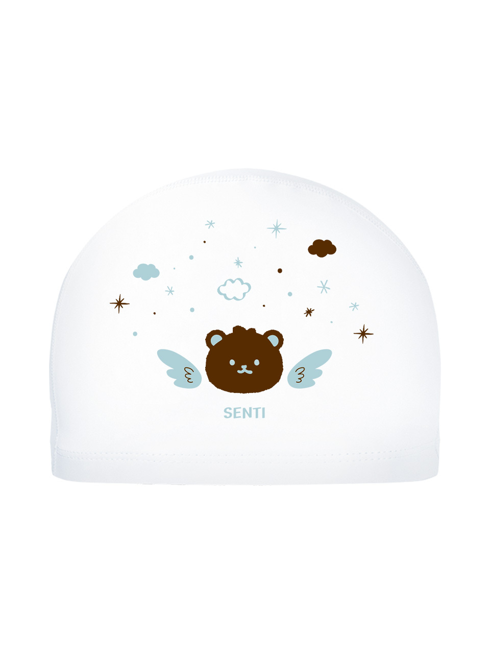 [SC-1018] Mincho Bear WH Silicone Coating Swimming Cap