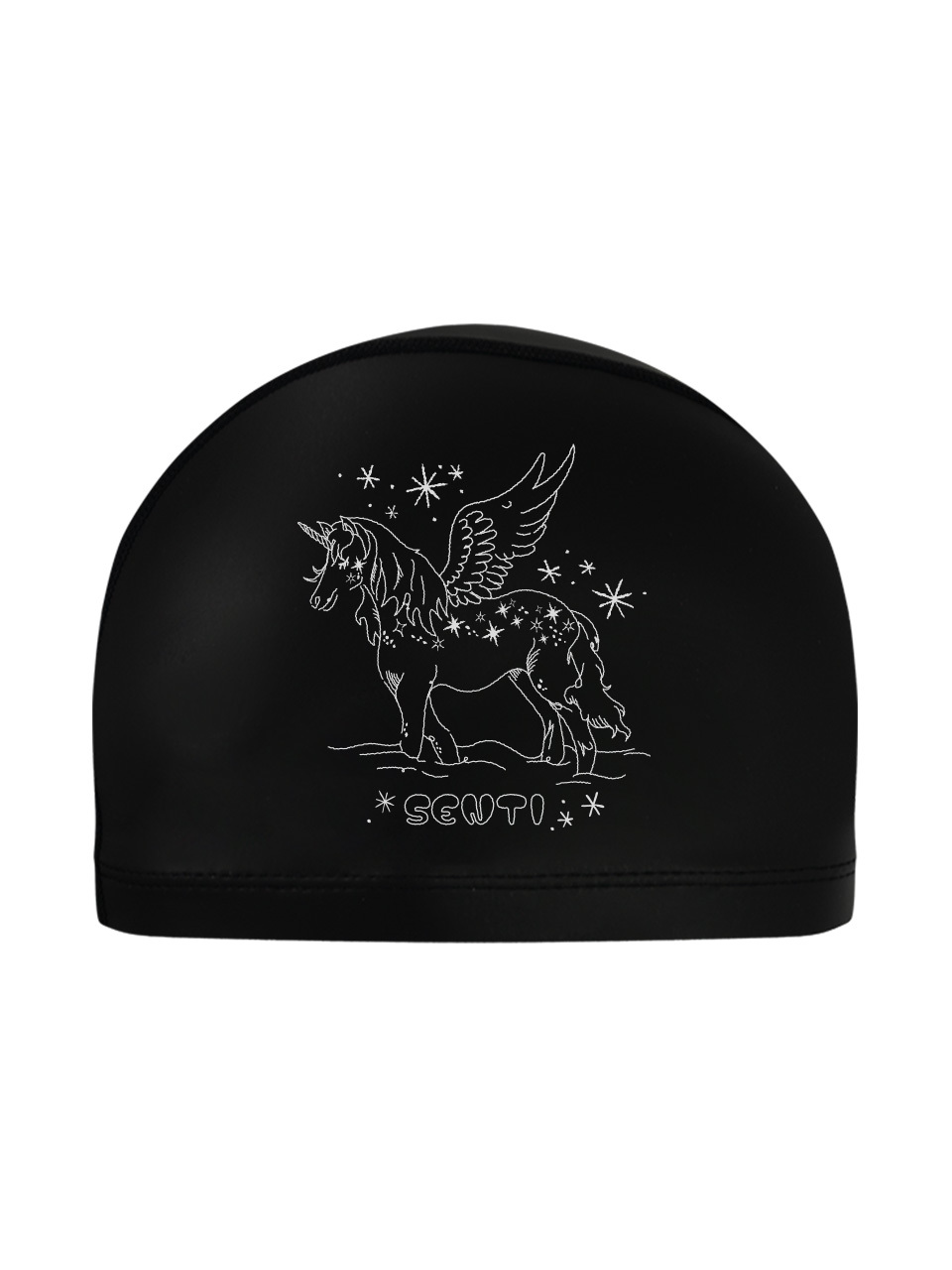 [SC-1025] Unicorn BK Silicone Coating Swimming Cap
