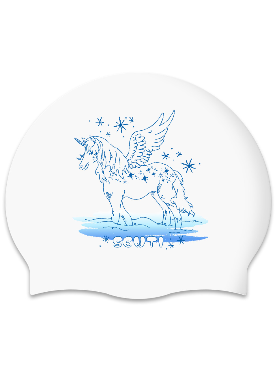 [SC-2601] Unicorn BL Silicone Swimming Cap