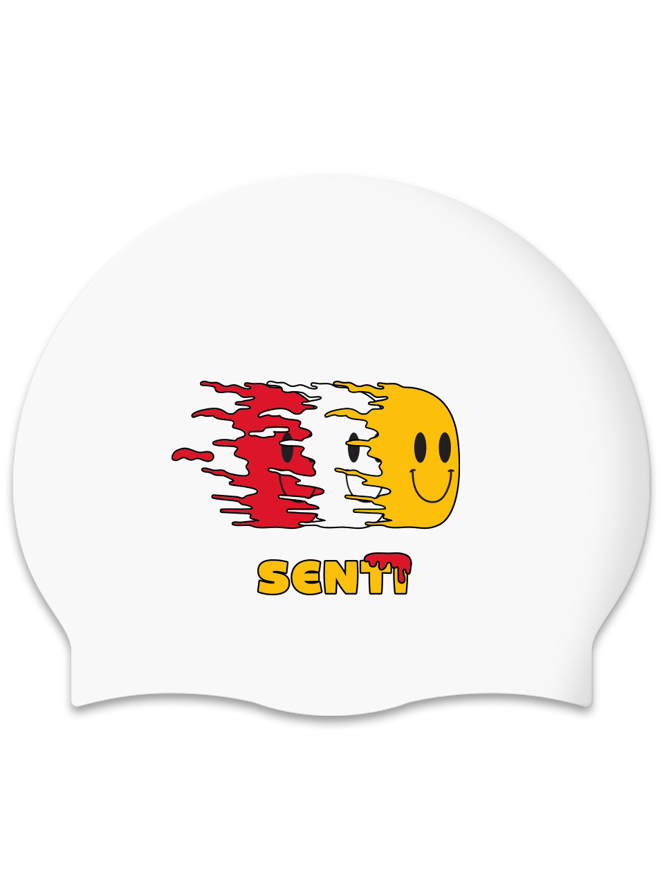 [SC-2615] Smile Pack WH Silicone Swimming Cap