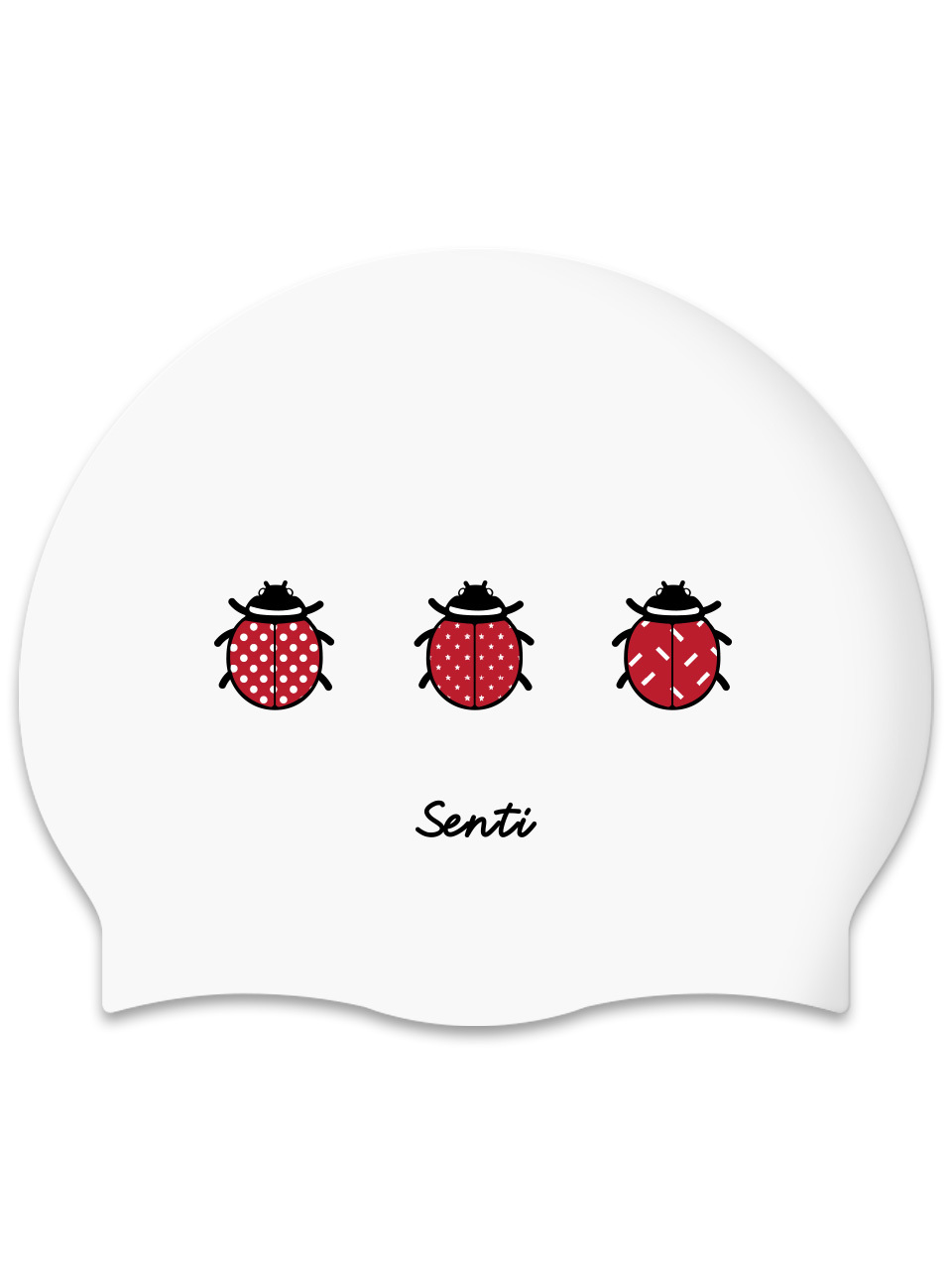 [SC-2623] Ladybug WH Silicone Swimming Cap