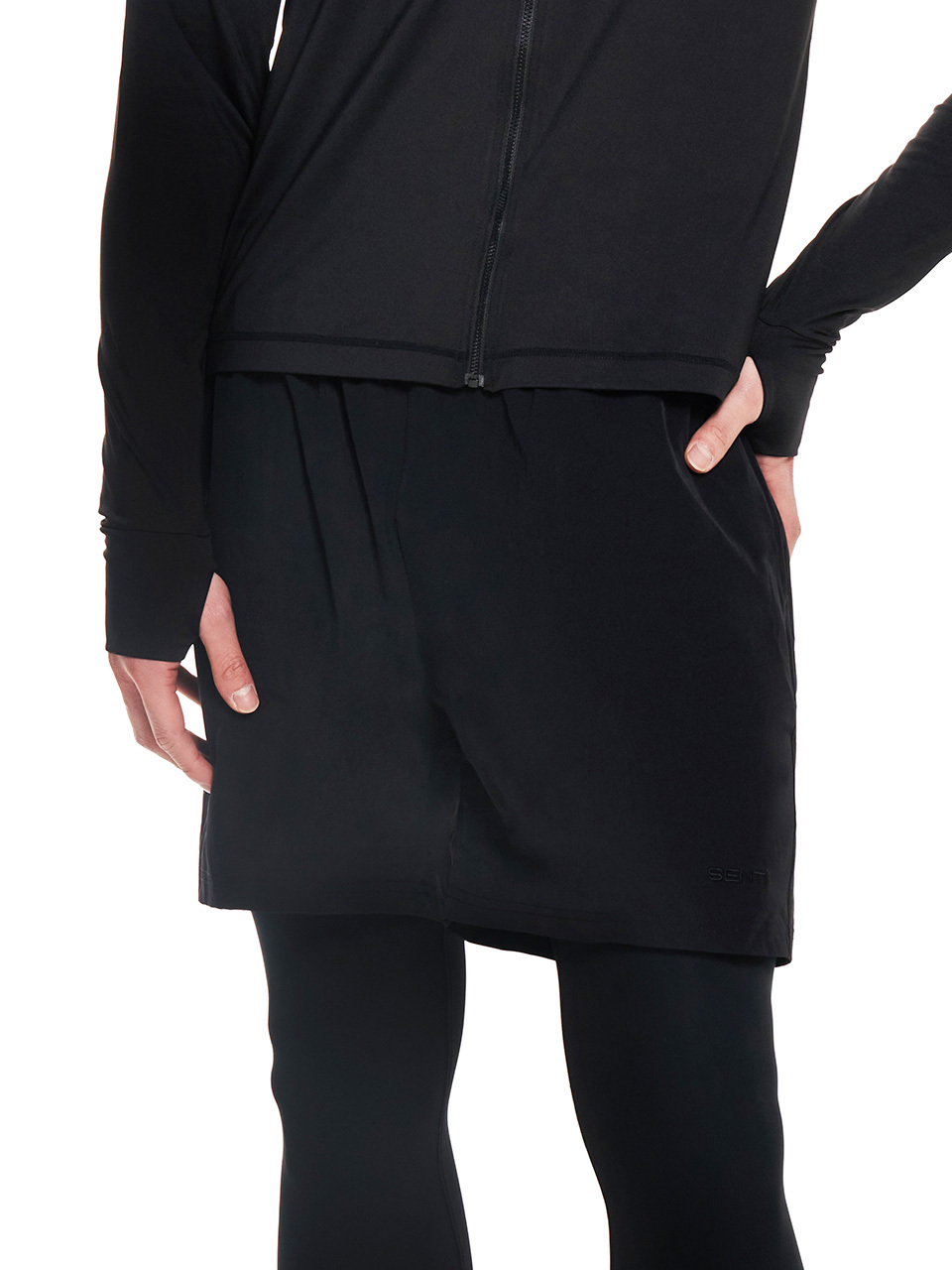 [SAW-PTM81-BK] Men's Classic Length Leggings Beach Shorts BK