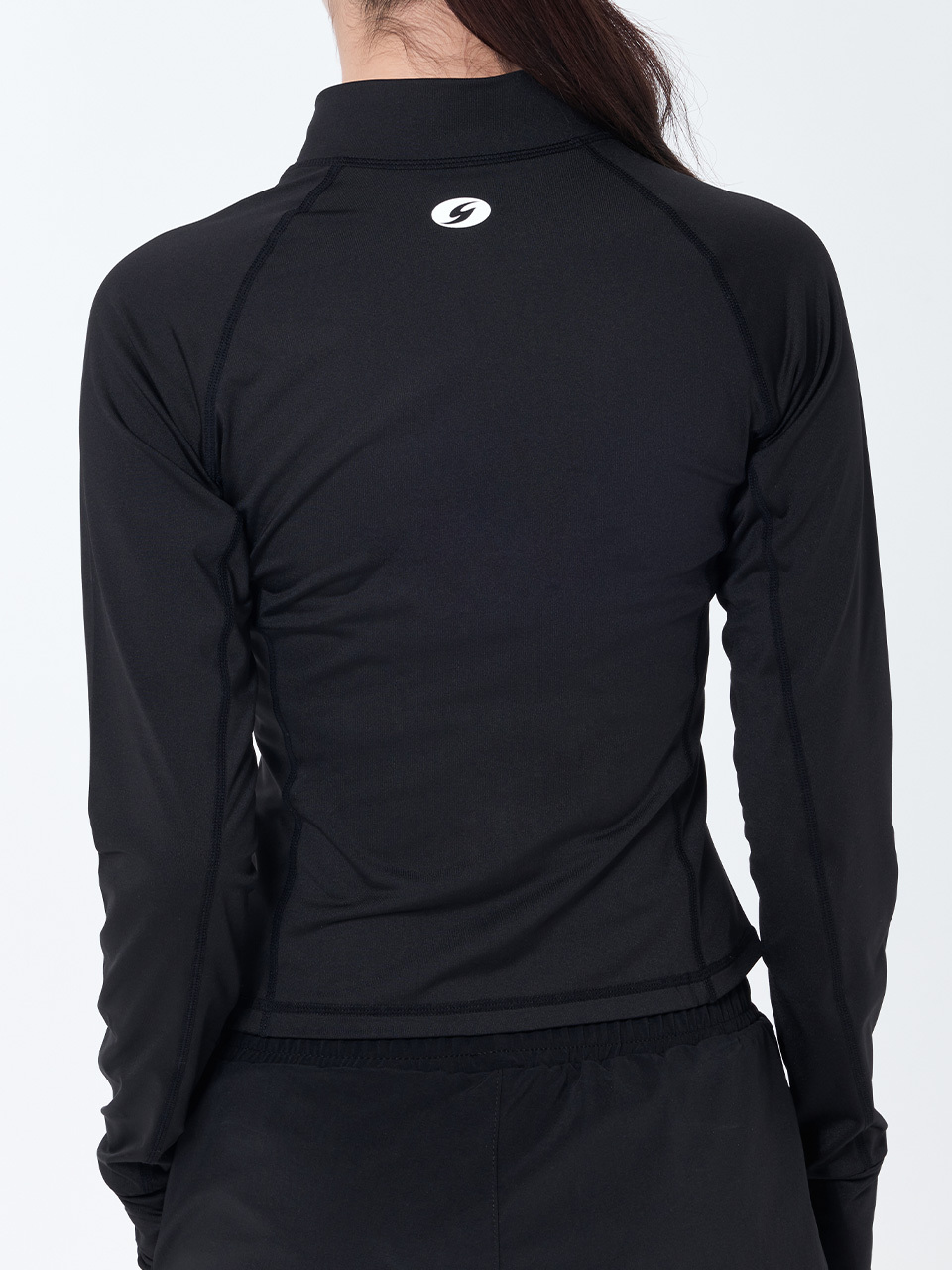 [SAR-ARW22-BK] Women's Classic Standard Fit Zip-up Rash Guard BK