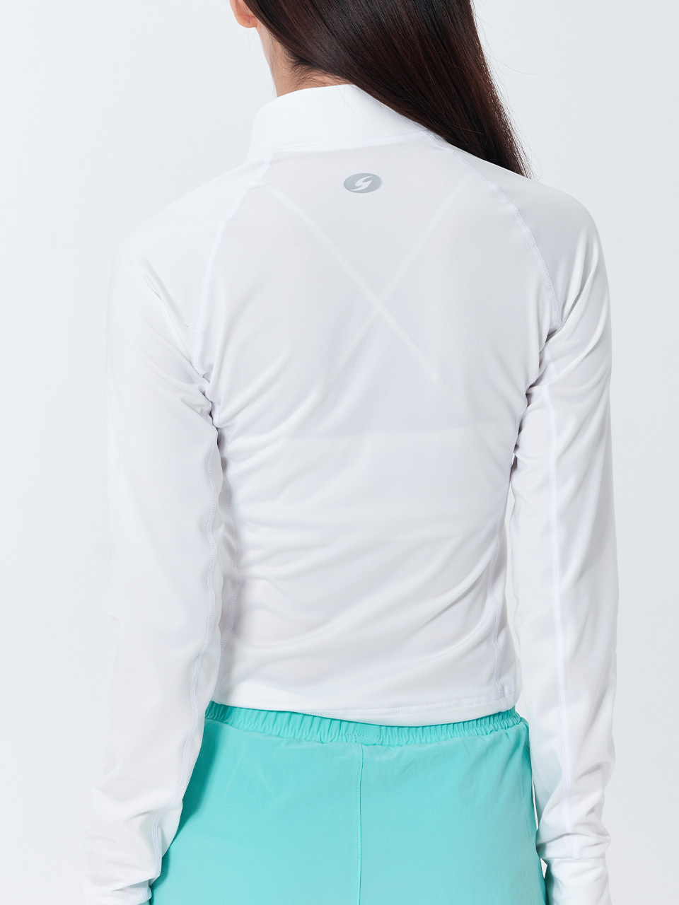 [SAR-ARW22-WH] Women's Classic Standard Fit Zip-up Rash Guard WH