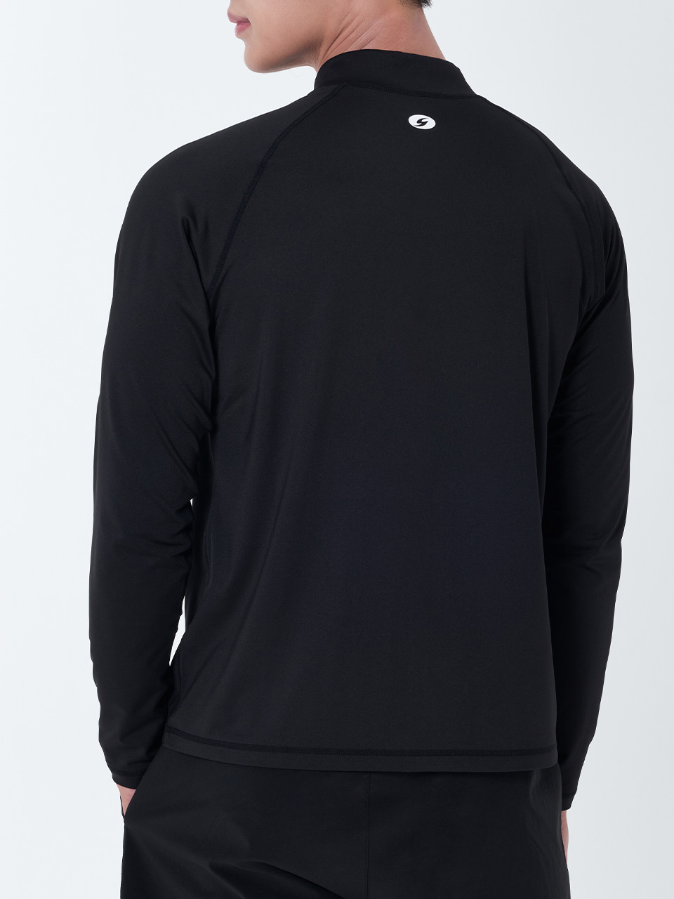 [SAR-ARM22-BK] Men's Classic Relaxed Fit Zip-up Rash Guard BK