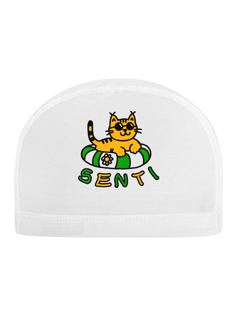 [SC-M609] Cutie Tube Cat WH Mesh Swimming Cap