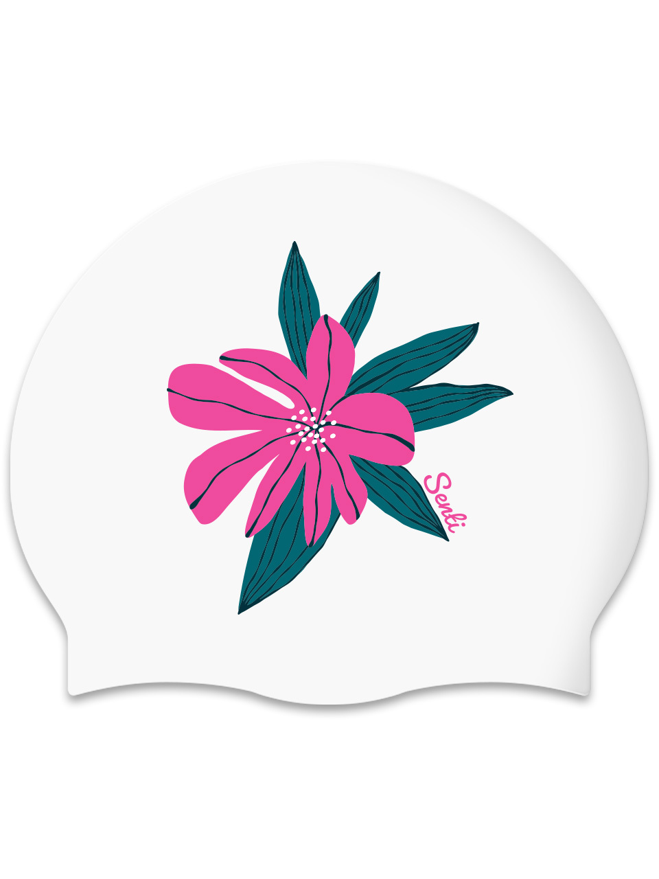 [SC-2630] Clematis WH Silicone Swimming Cap