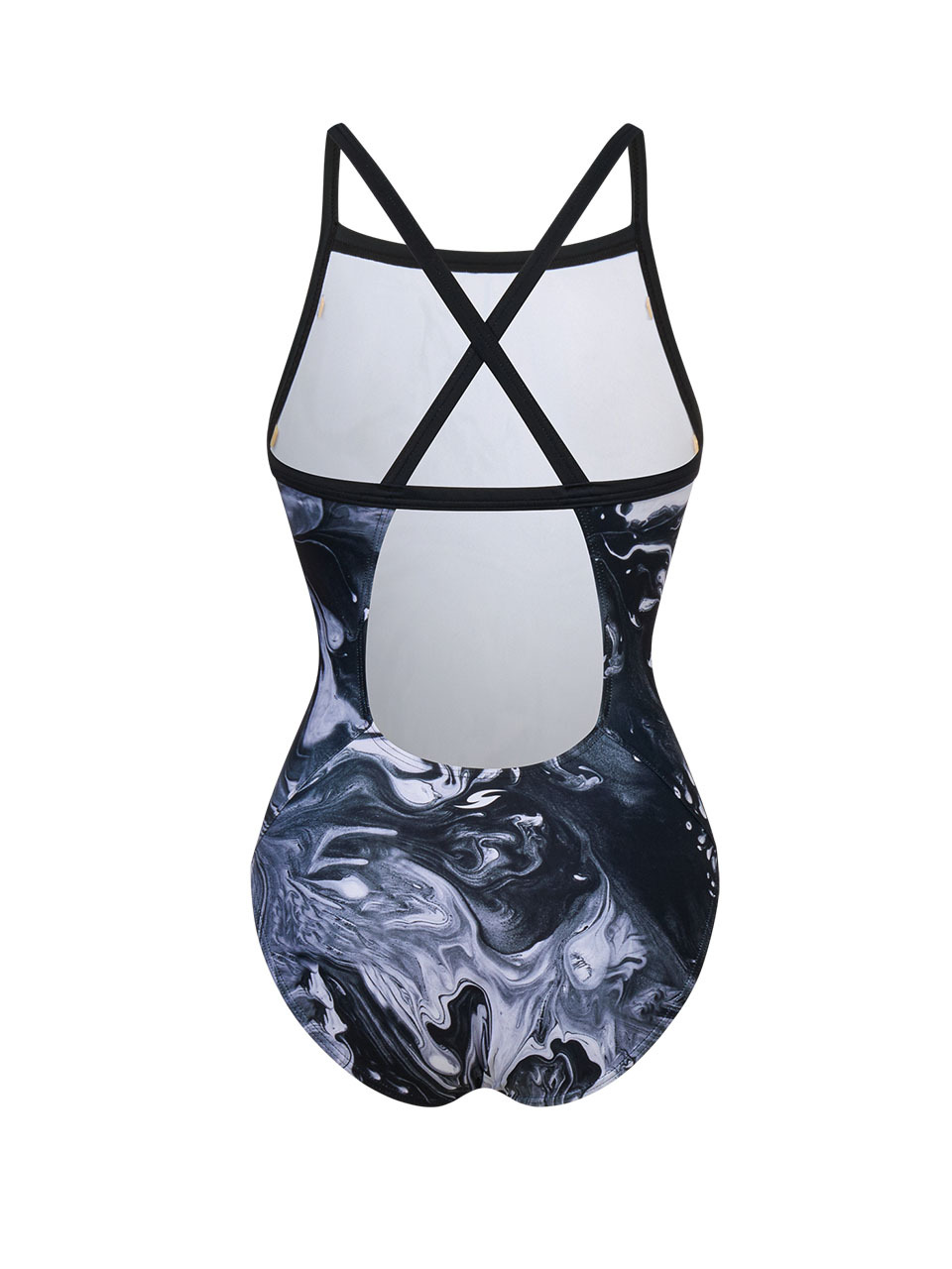 [WSL-26919] Gorgeous Marble BK Dropback Low Cut One-piece