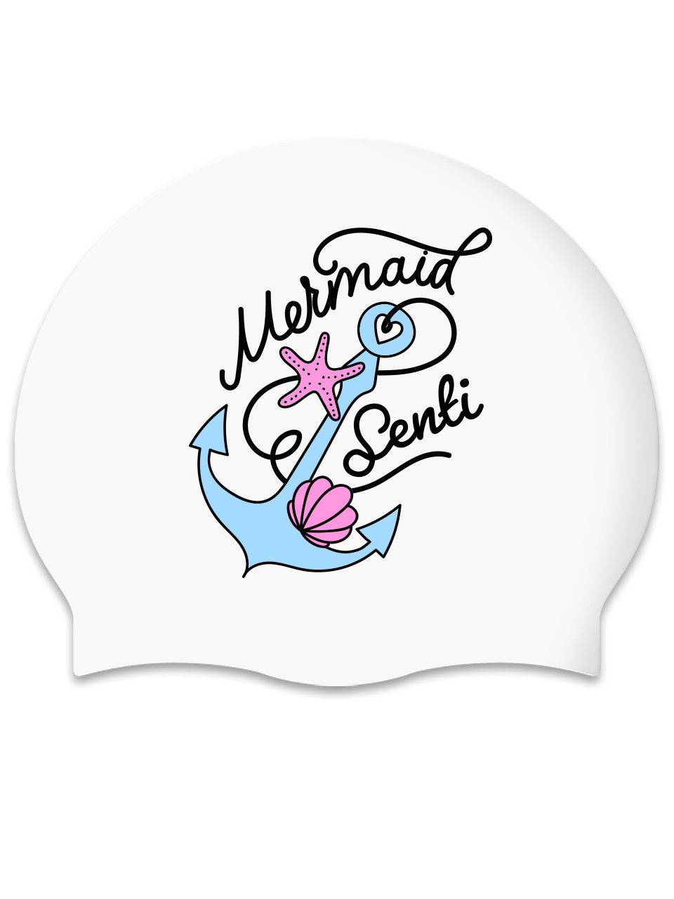 [SC-2635] Mermaid Soul WH Silicone Swimming Cap