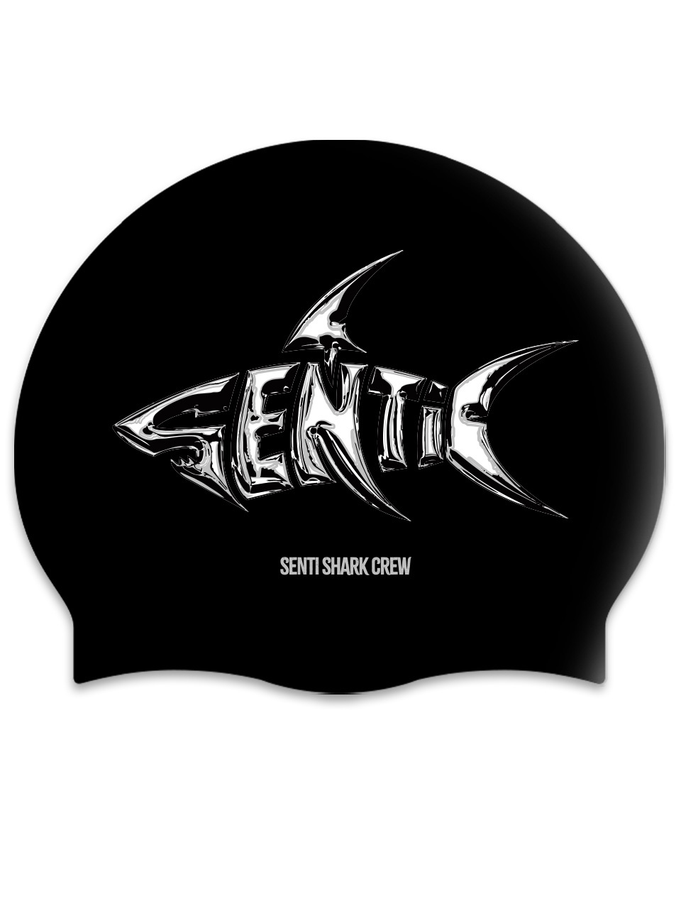 [SC-2639] Shark Crew BK Silicone Swimming Cap