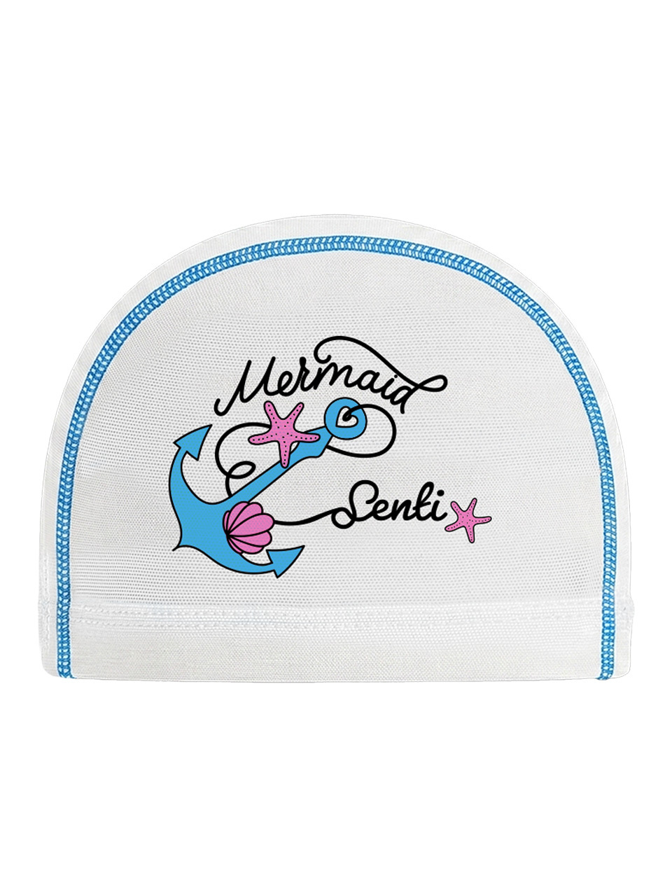 [SC-M610] Mermaid Soul WH Mesh Swimming Cap