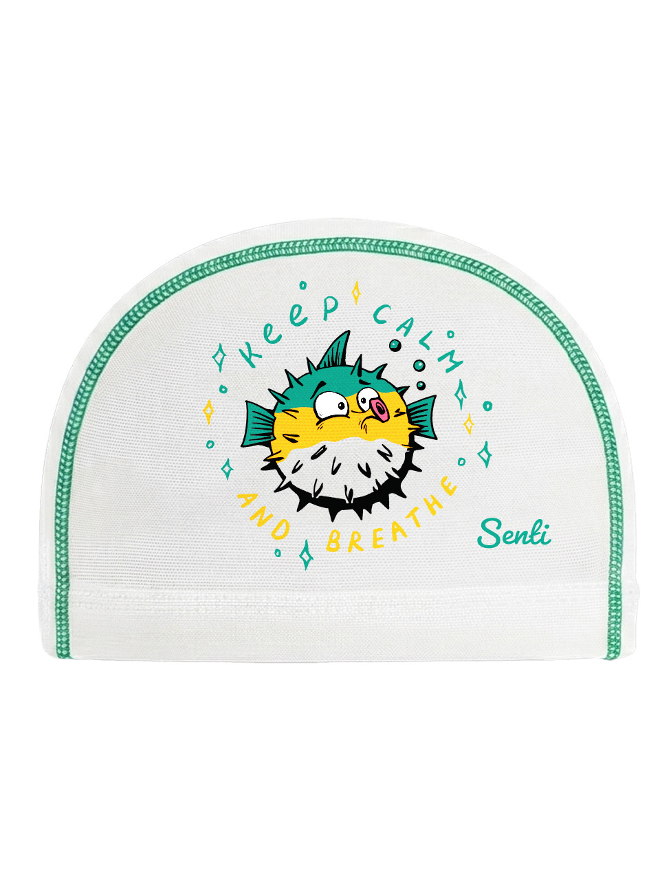 [SC-M614] Angry Puffer WH Mesh Swimming Cap