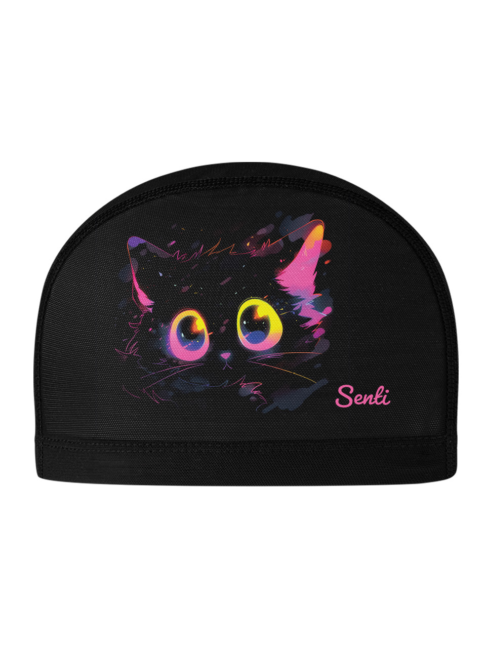 [SC-M615] Galaxy Cat BK Mesh Swimming Cap