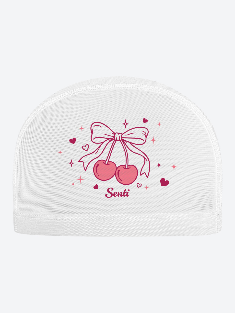 [SC-M616] Cherry Bone WH Mesh Swimming Cap