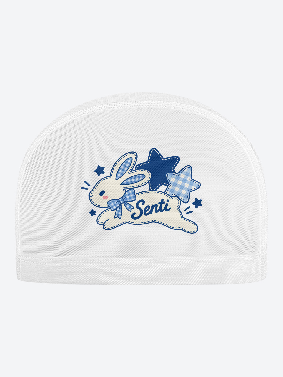 [SC-M619] Patch Rabbit WH Mesh Swimming Cap