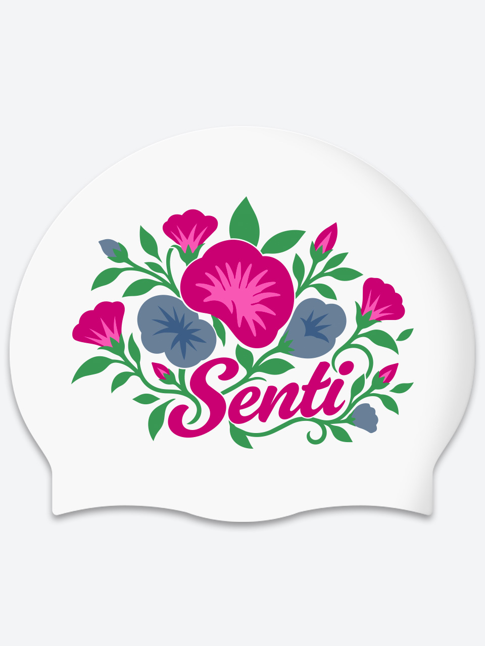[SC-2649] Morning Glory BK Silicone Swimming Cap