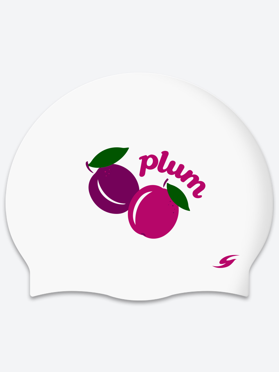 [SC-2650] Plum WH Silicone Swimming Cap