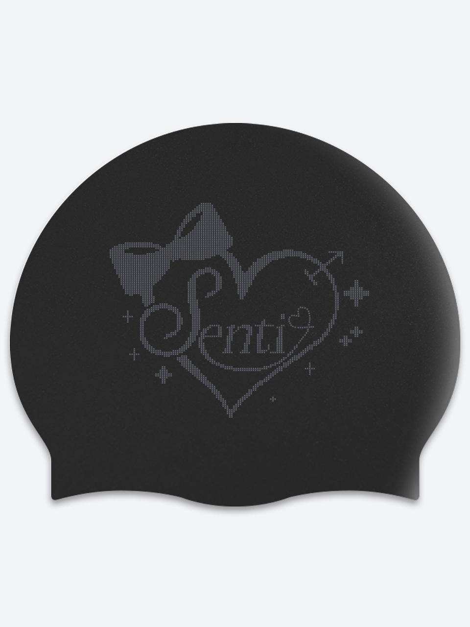 [SC-2653] Love Spell BK Silicone Swimming Cap