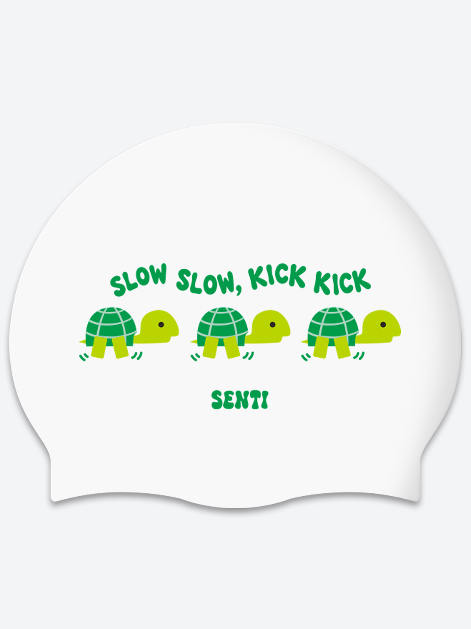 [SC-2655] Slow Turtle WH Silicone Swimming Cap