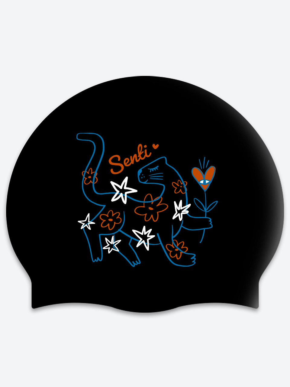 [SC-2659] Cheetahbloom BK Silicone Swimming Cap